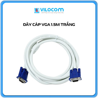Dây cáp vga 1.5m trắng nối máy tính với màn hình máy chiếu