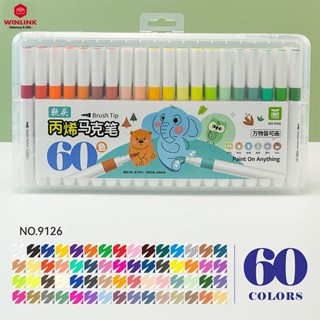 [HỎA TỐC] Bút màu Acrylic Marker Đầu Cọ/Brush 9126 Viết Được Trên Nhiều Vật Liệu, Không Lem Giấy,Bền Màu, Chồng Màu Được