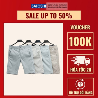 Quần short nam SAQS29 lưng trung chất kaki form slimfit co giãn nhiều màu |SATOSHI|