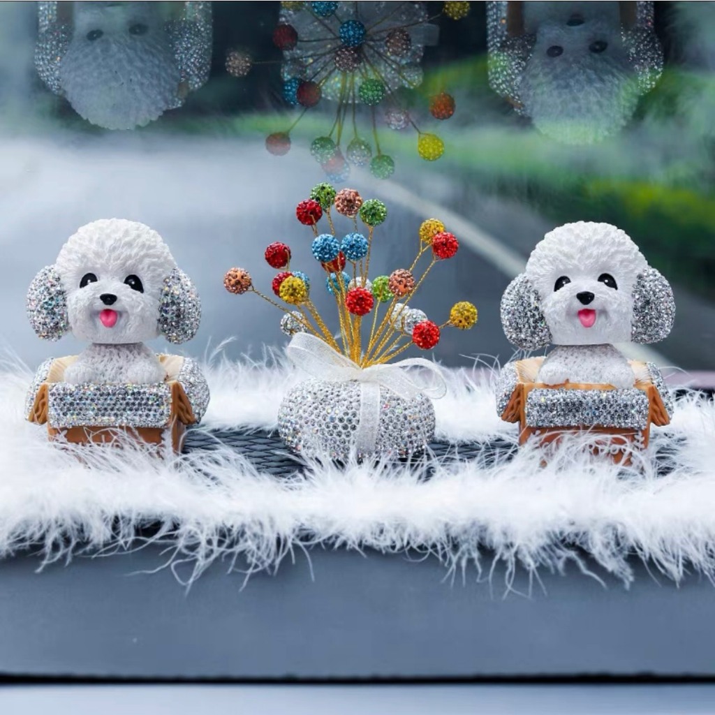Chó Poodle Trang Trí Taplo Xe ô Tô - Trang trí ô tô , Phụ kiện ô tô chó Clever Dog lắc đầu dễ thương