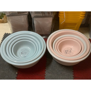 Chậu nhựa 50 cm và set 5 món Việt Nhật Hokori tròn dày, Thau nhựa giặt quần áo cao cấp, Chậu tắm dễ thương cho bé