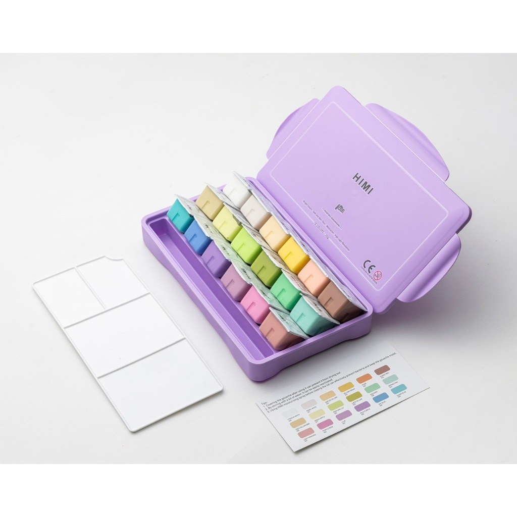 Màu Gouache HIMI PASTEL 18 Màu - NEW 2024 (TẶNG GIẤY VẼ)