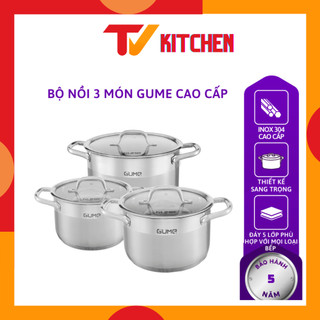 Bộ Nồi 3 Món GUME Inox 304 Cao Cấp Nhập Khẩu Hàn Quốc - Bảo Hành 5 Năm