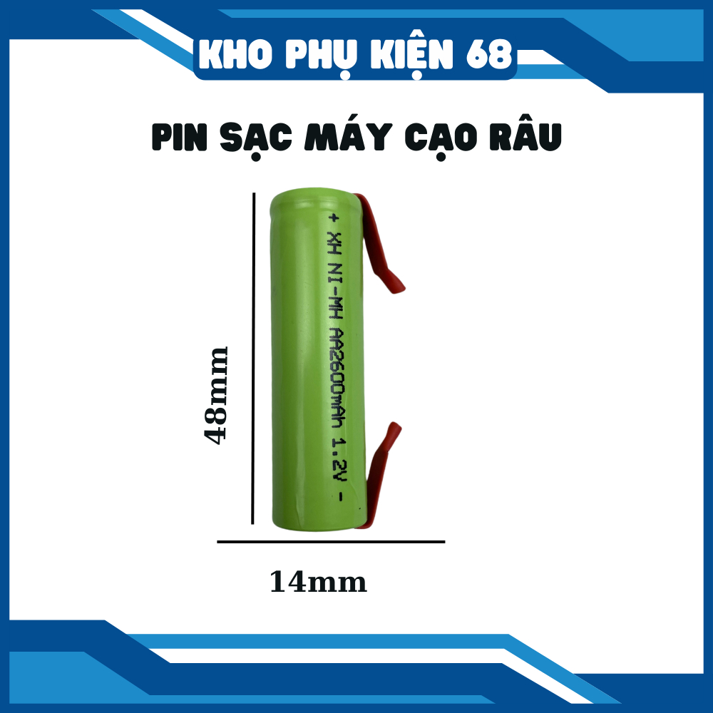 Pin sạc máy cạo râu, panasonic,hitachi,braun,sanyo, pin máy cắt tóc, v v, NI-MH cỡ AA dung lượng 2600mAh 1.2V,