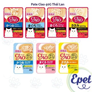 Pate ciao cho mèo thịt + nước súp - nhập thái lan - gói 40g