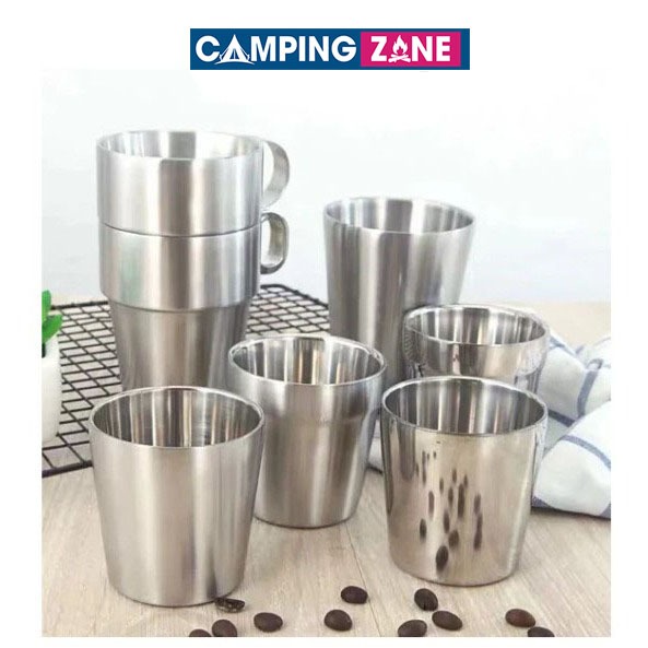 Cốc Inox 2 Lớp Cách Nhiệt Phong Cách Hàn Quốc 150ml, 300ml Hàng Cao Cấp