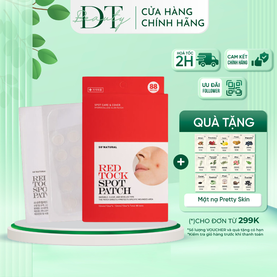 Miếng Dán Mụn So'Natural Red Tock Spot Patch (88 Patchs)