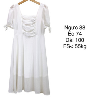 Thanh lý đầm maxi trắng, pass đầm tiệc bigsize dưới 60kg, đầm voan maxi 2hand