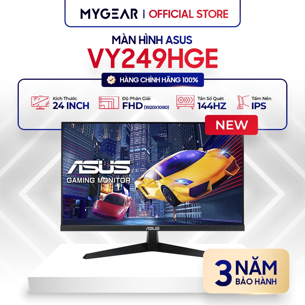 Màn hình Gaming ASUS VY249HGE 24" FHD IPS 144Hz 1ms FreeSync (HDMI) - Bảo hành chính hãng 36 tháng