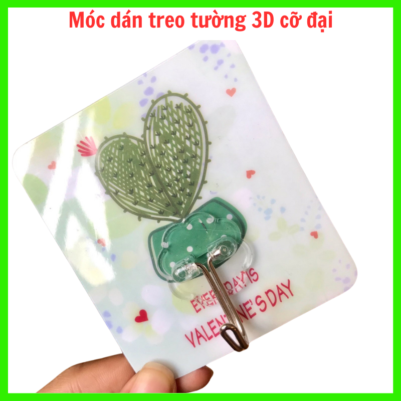 Móc dán tường có hình, móc dán tường 3 D khổ lớn siêu bền chắc