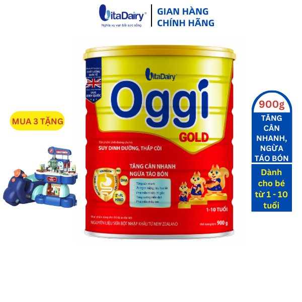 Sữa bột Oggi Gold Suy Dinh Dưỡng 900g giúp bé tăng cân, ngừa táo bón - VitaDairy