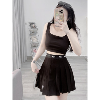 Chân váy tennis mlb xếp ly basic chất liệu cao cấp