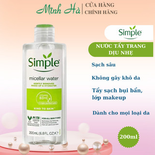 Nước tẩy trang Simple Kind to Skin Micellar Cleansing Water 200ml dành cho da nhạy cảm