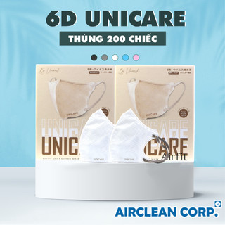 Khẩu Trang Y Tế 6D UNI CARE PRO MASK - Thùng 200 Chiếc Khẩu Trang Y Tế 3 Lớp Kháng Khuẩn