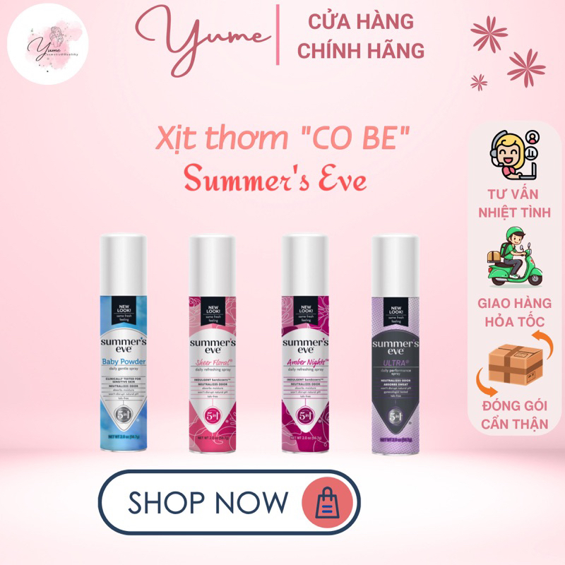 [BILL MỸ] CHAI XỊT THƠM PHỤ KHOA KHỬ MÙI SUMMER'S EVE 56.7g