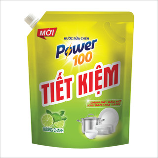 Nước rửa chén power100 túi tiết kiệm hương chanh 3.5kg