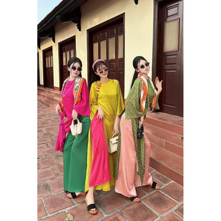Áo dài tơ tằm chuồn