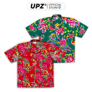 UPZ Áo Sơmi Cổ Danton Unisex Họa Tiết Con Công (2 Màu)