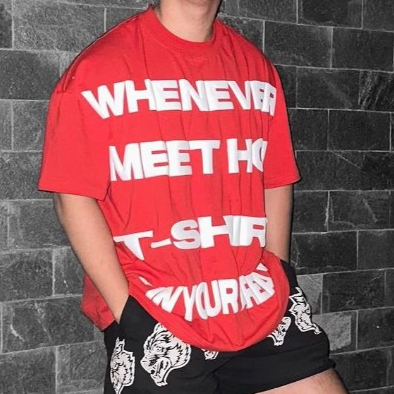 Áo thun WHENEVER meet hot t-shirt in nổi 3D from rộng chất vải cotton dành cặp đôi nam nữ KUN SHOP UNISEX