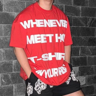 Áo thun WHENEVER meet hot t-shirt in nổi 3D from rộng chất vải cotton dành cặp đôi nam nữ KUN SHOP UNISEX