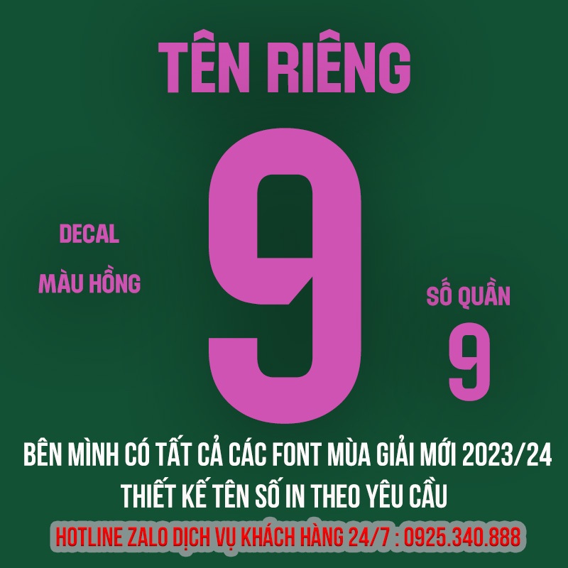 Phôi in tên số tại nhà Decal in áo bóng Đá - Gói in tên số Decal cao Cấp in tại nhà - Phôi in áo đá banh Hòa Bảo An