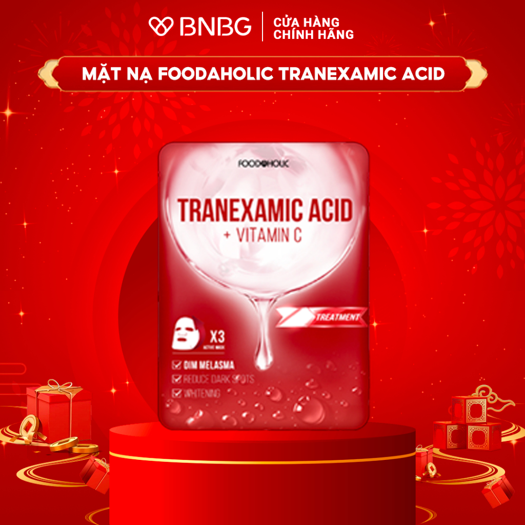 Mặt Nạ Foodaholic Tranexamic Acid Mờ Thâm Đỏ, Sạm Nám Tranexamic Acid Ample Mask 23ml/miếng