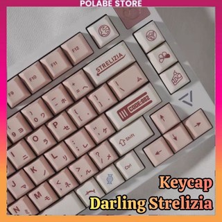 Keycap Darling Strelizia Cherry profile bàn phím cơ Polabe Store PBT Dyesub