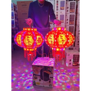  Đèn lồng ĐIỆN XOAY TRÒN 360 - 3D CHỮ VIỆT SÁNG Trang trí tết  Hàng Loại 1  