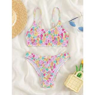 Set bikini 2 mảnh hoa nhí xinh xắn có mút lót - kèm ảnh thật