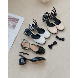 Sandal Cao Gót Mũi TRÒN Thiết Kế Mới Thời Trang Theo Phong Cách Pháp Cho Nữ DA CAO CẤP FULL BOX