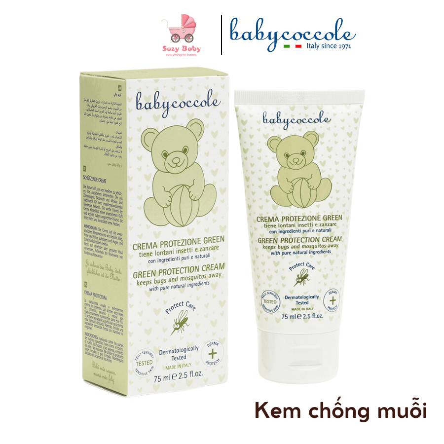 Kem xua muỗi Babycoccole 0M+ chống muỗi đốt cho bé và cả gia đình, chiết xuất tía tô đất và cây phong lữ 75ml