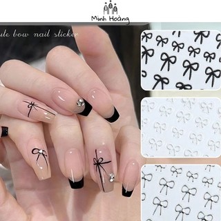 Tấm sticker dán móng hình nơ trang trí móng tay dành cho nữ
