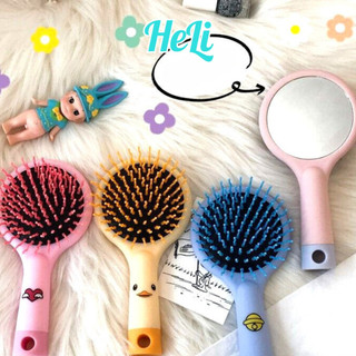 Lược gỡ tóc rối kèm gương cầm tay mini 2in1 có tay cầm