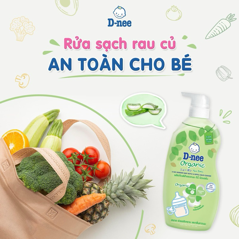 Nước rửa bình sữa Dnee Organic ,trà xanh chính hãng Thái Lan túi 550ml/ chai 600ml