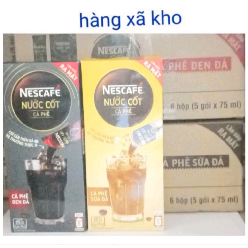 Thùng 6 hộp 30 gói cốt nescafe đen/sữa đá hsd:7/2026
