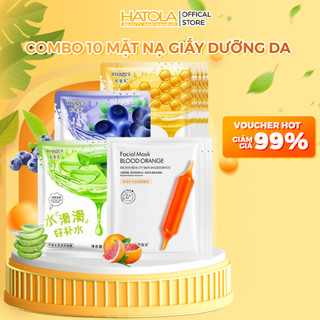 Combo 10 mặt nạ giấy dưỡng trắng cấp ẩm cho da mix nhiều vị mask nội địa Trung Hatola