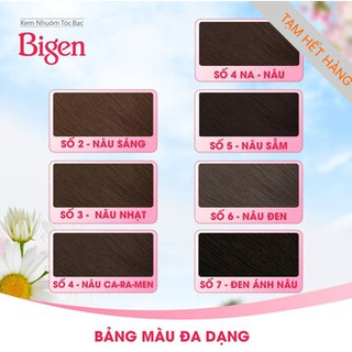 Thuốc Nhuộm Tóc Bigen (hồng, hàng nội địa nhật) đủ số 2,3,4,5,6,7