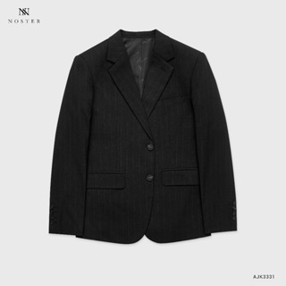 Áo blazer nam kẻ sọc có độn vai chất vải dầy dặn form đẹp - Thương hiệu NOSTER mã AJK3331 