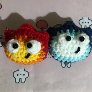 Móc khoá lửa và nước Calcifer len handmade-QUYENVANSHOP
