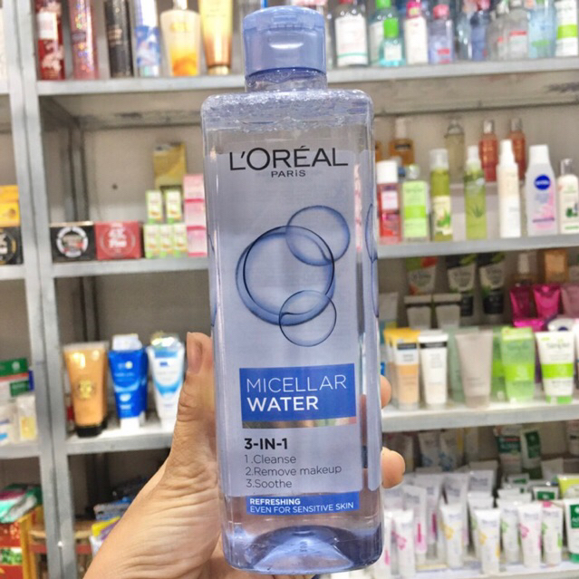 Nước tẩy trang 3 in 1 L'Oréal Micellar tươi mát da chai 400ml