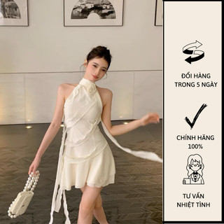 Đầm Body Dây Tua Rua Cổ Yếm ĐínhTag Hoa  - C0785