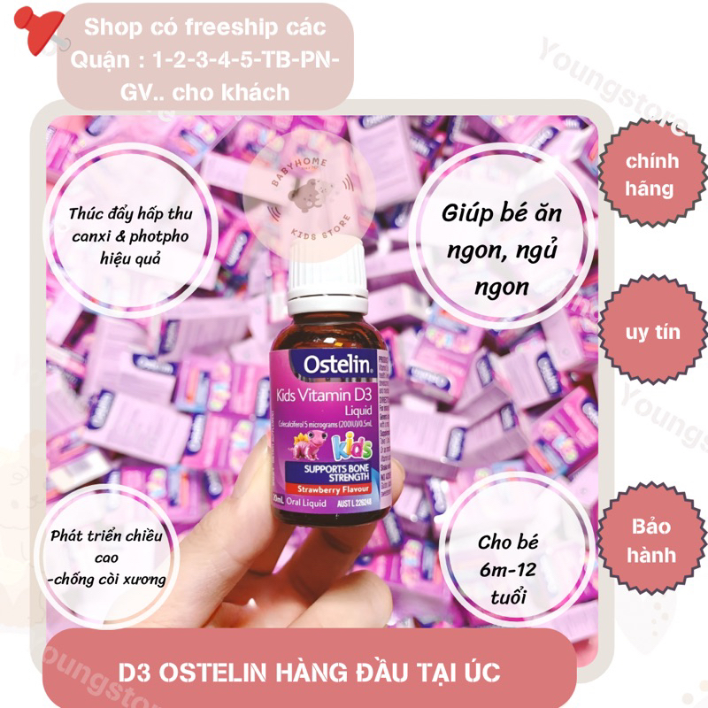 [Date 5/2026]Vitamin D3 OSTELIN DROPS & LIQUID cho bé từ 0M