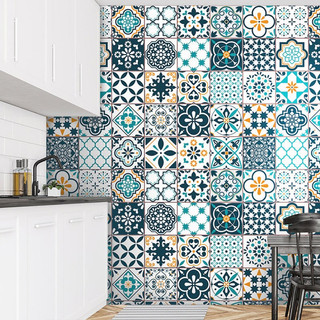 Decal gạch bông dán bếp, dán tường trang trí nhà cửa chống thấm nước