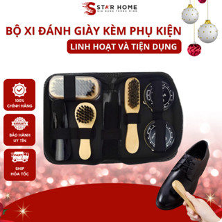 Bộ Xi Đánh Giày Da 7 Món Cao Cấp, Si Đánh Giày Đen, Trắng, Nâu, Không Màu, Bàn Chải Đánh Giày, Vệ Sinh Giày
