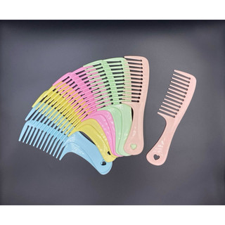 Lược răng thưa răng to chải tóc gỡ rối cho tóc màu pastel tiện lợi nhiều màu