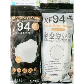 Khẩu trang KF94 Mai Anh bịch 10 cái màu trắng