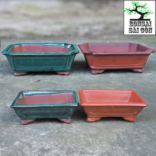 chậu bonsai hình chữ nhật có chân