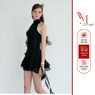 Đầm Body Cổ Yếm Đính Dây Tua Rua - D0785