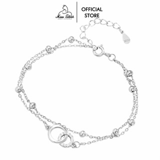  Vòng tay bạc Miuu Silver lắc tay nữ dáng layer Twin Circle 
