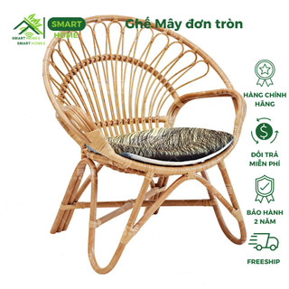 Ghế mây đơn tròn thư giãn đọc sách, trang trí phòng khách nghỉ ngơi, decor phòng ngủ, ghế ban công ngoài trời/HCM